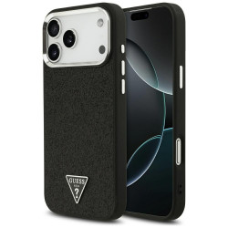 Case Guess Glitter Triangle Logo MagSafe for iPhone 17 Pro Max black