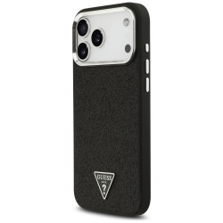 Case Guess Glitter Triangle Logo MagSafe for iPhone 17 Pro Max black