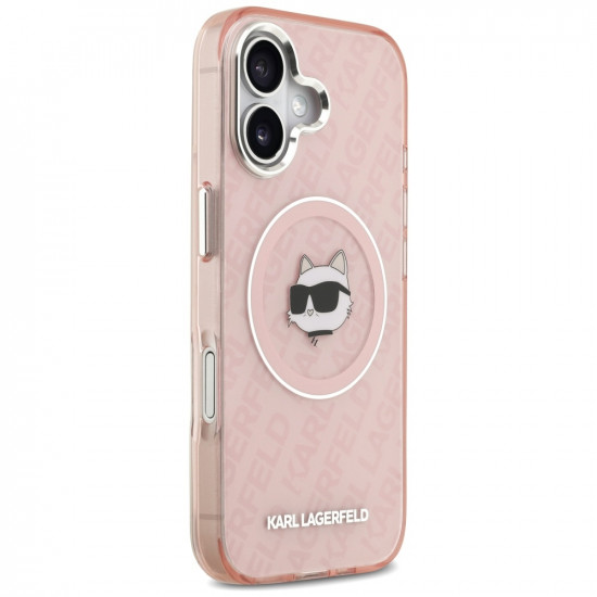 Case Karl Lagerfeld IML Choupette Head Logo MagSafe for iPhone 17 pink