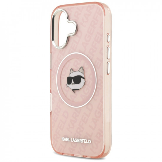 Case Karl Lagerfeld IML Choupette Head Logo MagSafe for iPhone 17 pink