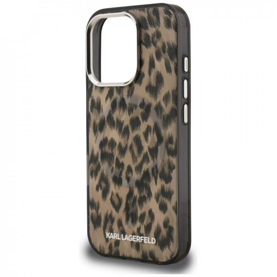 Case Karl Lagerfeld IML Leopard Pattern MagSafe for iPhone 16 Pro Max brown