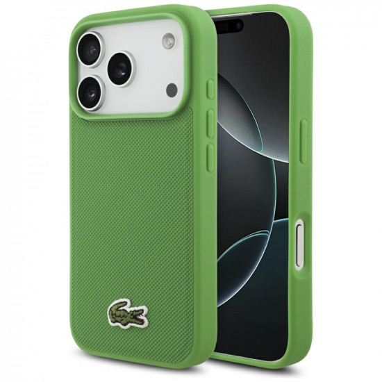 Lacoste Iconic Petit Pique Woven Logo MagSafe Case for iPhone 17 Pro Green Lacoste Iconic Petit Pique Woven Logo MagSafe Case for iPhone 17 Pro Green