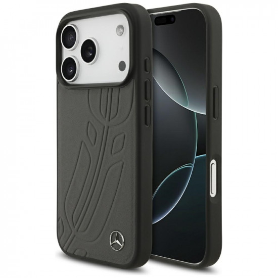 Case Mercedes Leather Large Laurel Leave MagSafe for iPhone 17 Pro anthracite Case Mercedes Leather Large Laurel Leave MagSafe for iPhone 17 Pro anthracite