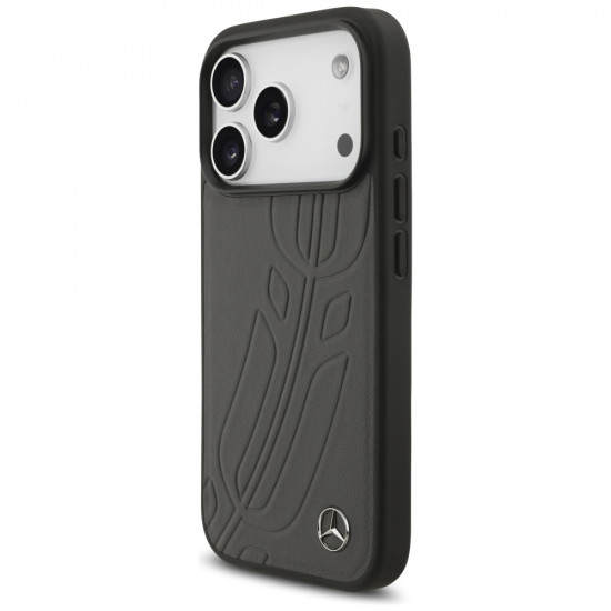 Case Mercedes Leather Large Laurel Leave MagSafe for iPhone 17 Pro anthracite Case Mercedes Leather Large Laurel Leave MagSafe for iPhone 17 Pro anthracite