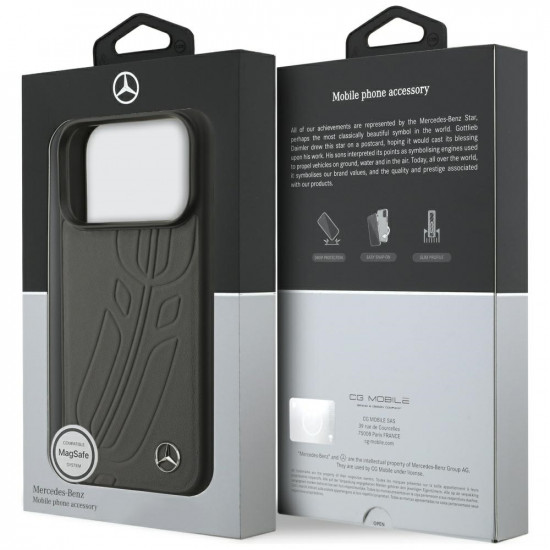 Case Mercedes Leather Large Laurel Leave MagSafe for iPhone 17 Pro anthracite Case Mercedes Leather Large Laurel Leave MagSafe for iPhone 17 Pro anthracite