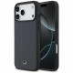 Case Mercedes Leather Laurel Leaves Stripes MagSafe for iPhone 17 Pro Max blue