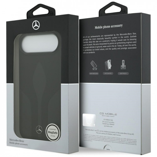 Case Mercedes Leather The Move MagSafe for iPhone 17 Air black Case Mercedes Leather The Move MagSafe for iPhone 17 Air black