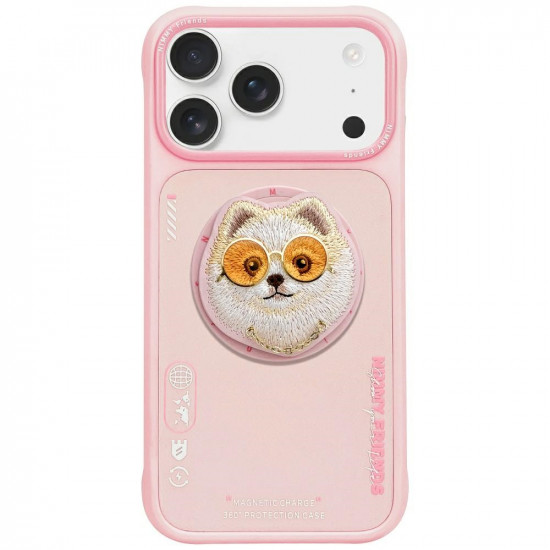 Case Nimmy Glasses Cool Dog MagSafe for iPhone 17 Pro pink