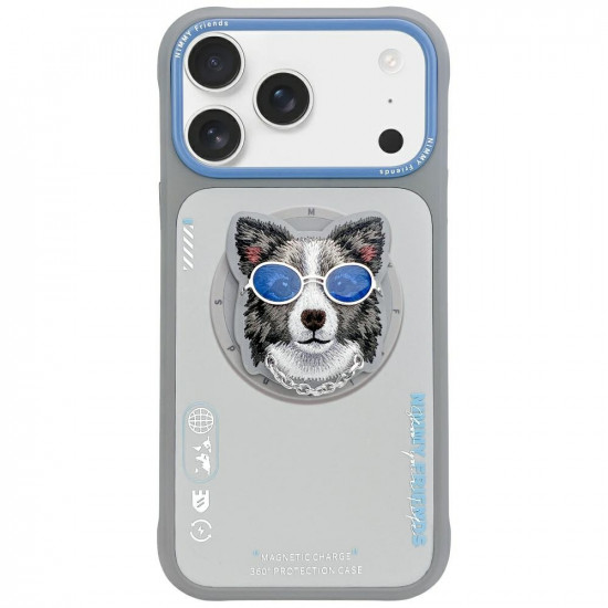 Case Nimmy Glasses Cool Dog MagSafe for iPhone 17 Pro gray