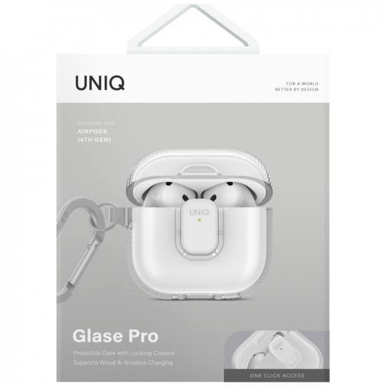 Case UNIQ Glase Pro for AirPods 4 Lock Case transparent