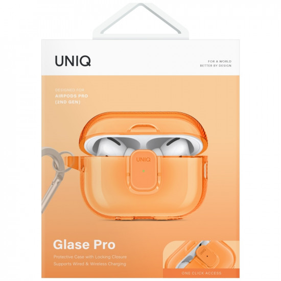 Case UNIQ Glase Pro for AirPods Pro 2 Lock Case orange