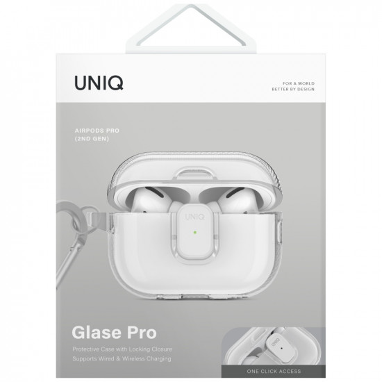 Case UNIQ Glase Pro for AirPods Pro 2 Lock Case transparent