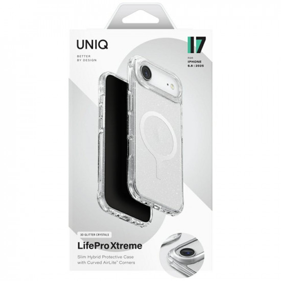 UNIQ LifePro Xtreme Case for iPhone 17 Air Magclick Charging Clear/Glitter