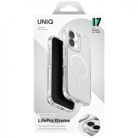 UNIQ LifePro Xtreme Case for iPhone 17 Magclick Charging Clear/Glitter UNIQ LifePro Xtreme Case for iPhone 17 Magclick Charging Clear/Glitter