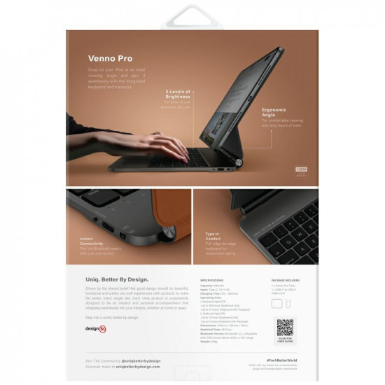 Case UNIQ Venno Pro Magnetic Smart with keyboard for iPad Air 11" (2024/25) | Air 10.9" (2022/20) wh Case UNIQ Venno Pro Magnetic Smart with keyboard for iPad Air 11" (2024/25) | Air 10.9" (2022/20) wh