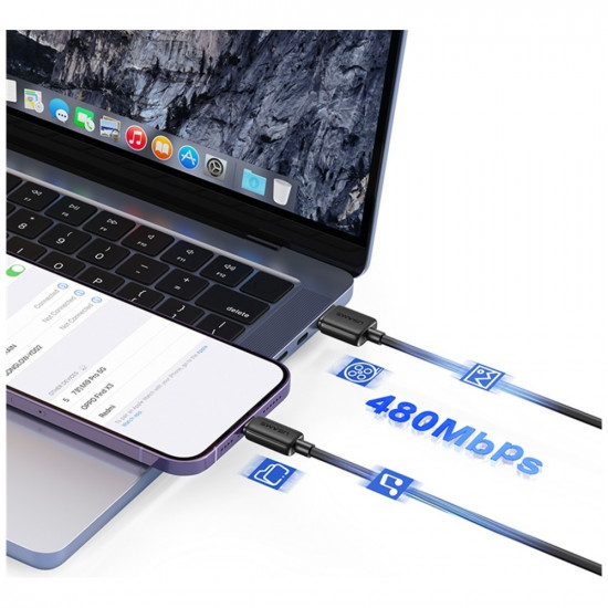 Cable USAMS KY Series US-SJ694 2.4A Lightning to USB-A 2m white