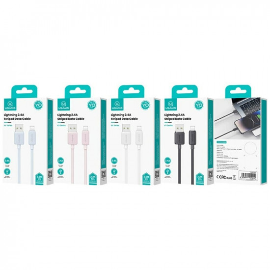 Cable USAMS KY Series US-SJ694 2.4A Lightning to USB-A 2m white
