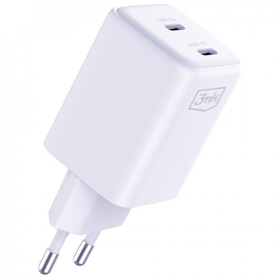 3MK Hyper Charger PD 45W GaN QC4+ PPS 2C Super-Fast Charge 2.0 Wall Charger White