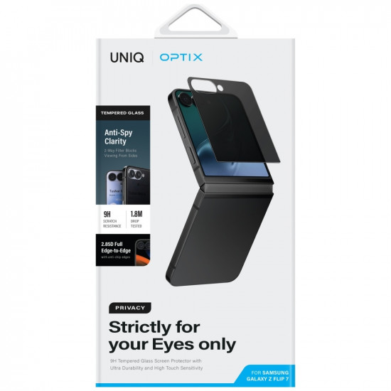 UNIQ Optix Privacy privacy tempered glass for Samsung Galaxy Z Flip7 UNIQ Optix Privacy privacy tempered glass for Samsung Galaxy Z Flip7