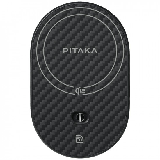 Car mount with wireless charger PITAKA MagEZ Pro 2 Qi2 15W NFC MagSafe black gray
