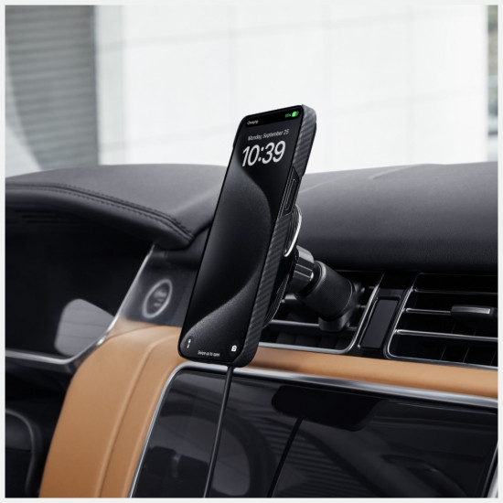 Car mount with wireless charger PITAKA MagEZ Pro 2 Qi2 15W NFC MagSafe black gray