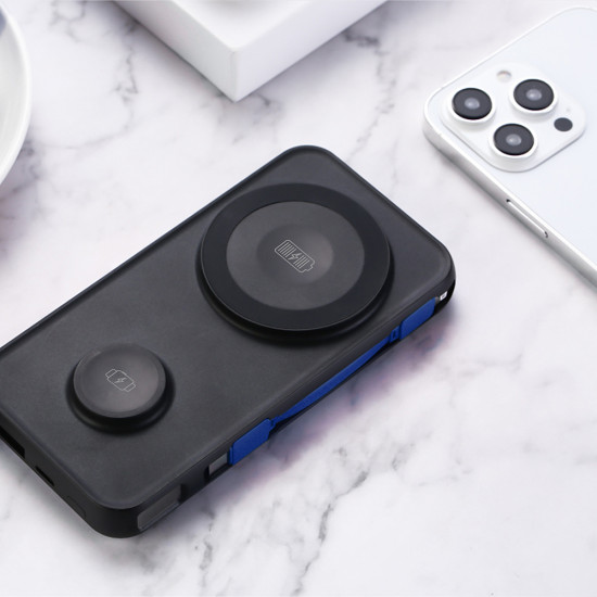 3mk Power Bank PastelUp USB A/USB C/Lightning, MagSafe/Qi, 10.000mAh, 22.5W, Aluminum Black