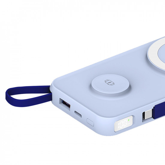 3mk Power Bank PastelUp USB A/USB C/Lightning, MagSafe/Qi, 10.000mAh, 22.5W, Aluminum Blue