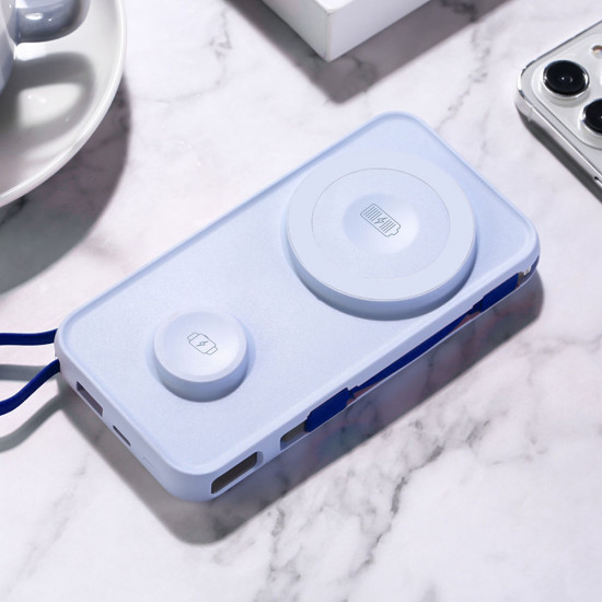 3mk Power Bank PastelUp USB A/USB C/Lightning, MagSafe/Qi, 10.000mAh, 22.5W, Aluminum Blue
