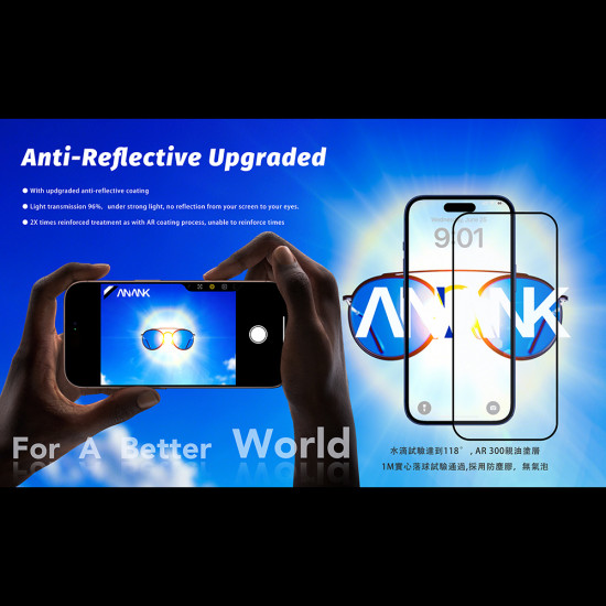ANANK 2.5D Anti reflection Screen Protector iPhone 17 Pro Black