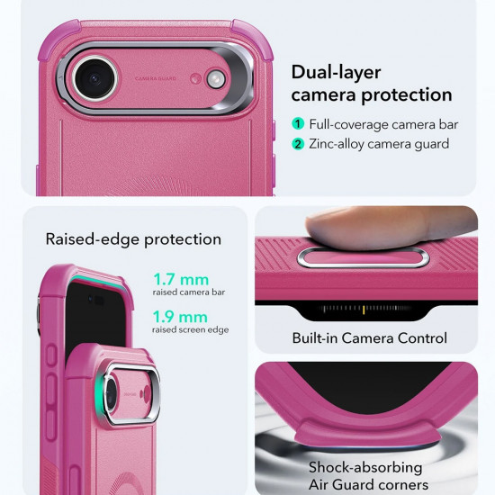 ESR Cyber Armor Kickstand iPhone 17 Air Pink ESR Cyber Armor Kickstand iPhone 17 Air Pink