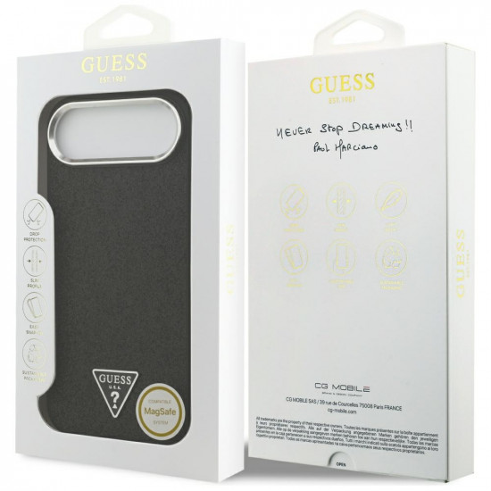 Guess Glitter Triangle Logo MagSafe (GUHMP17MPFGTSCMK) iPhone 17 Air Black