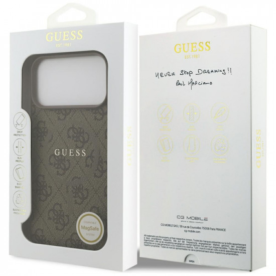 Guess 4G Ring Classic Logo MagSafe (GUHMP17LG4GFRW) iPhone 17 Pro Brown