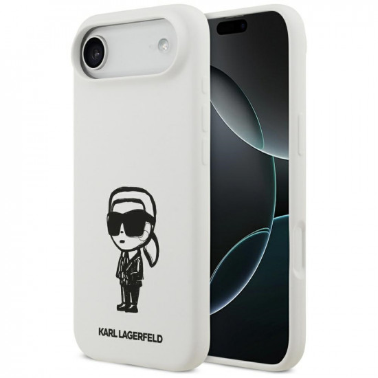 Karl Lagerfeld Silicone Sketch & Logo (KLHMP17MSKIGROH) iPhone 17 Air White Karl