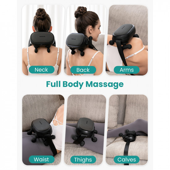 Nekteck Neck Massager (A01 NM11 GYUS) Wireless, 3 Modes, 2 Intensities, Advanced Soothing Heat Therapy, 2600mAh Black