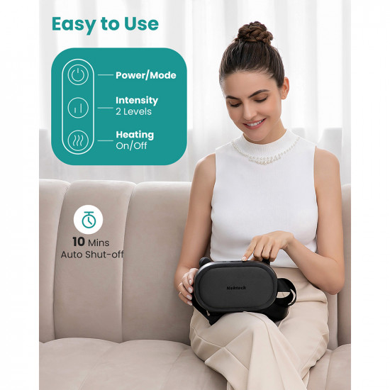 Nekteck Neck Massager (A01 NM11 GYUS) Wireless, 3 Modes, 2 Intensities, Advanced Soothing Heat Therapy, 2600mAh Black