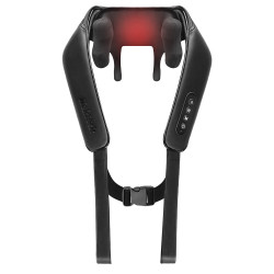 Nekteck Neck Massager (A01 NM09 BKUS) Wireless, 6Rolling Balls, 2xMode, 2xIntensity Levels, Soothing Heat Therapy Black