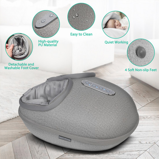 Nekteck Foot Massager (A02 FM04 BGEU) 2 Intensity Levels, Deep Kneading, Heat Function, Timer, Zipped Cover Black