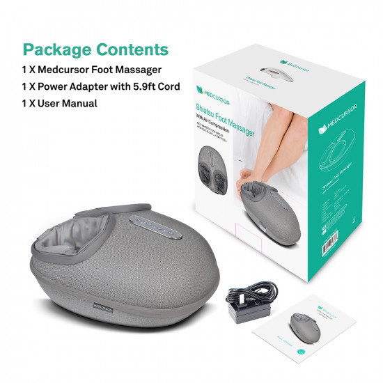 Nekteck Foot Massager (A02 FM04 BGEU) 2 Intensity Levels, Deep Kneading, Heat Function, Timer, Zipped Cover Black