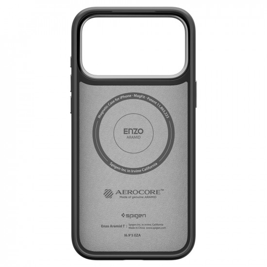 Spigen Enzo Aramid "T" MagSafe iPhone 17 Pro Black / Silver