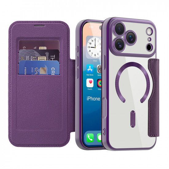 Techsuit SmartMag Book Case iPhone 17 Pro Purple