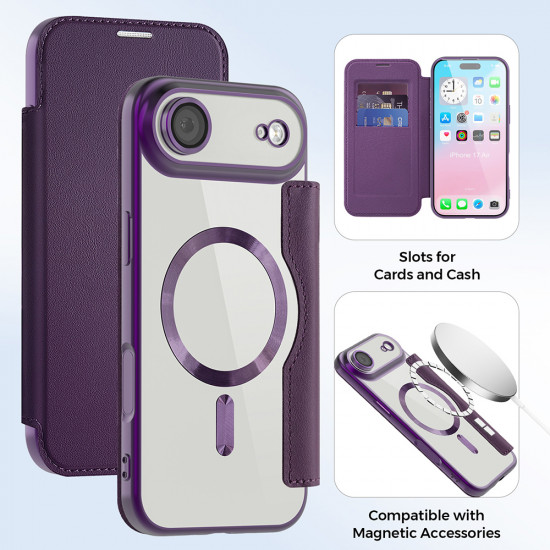 Techsuit SmartMag Book Case iPhone 17 Air Purple