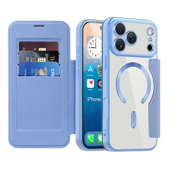 Techsuit SmartMag Book Case iPhone 17 Pro Light Blue