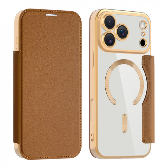 Techsuit SmartMag Book Case iPhone 17 Pro Brown