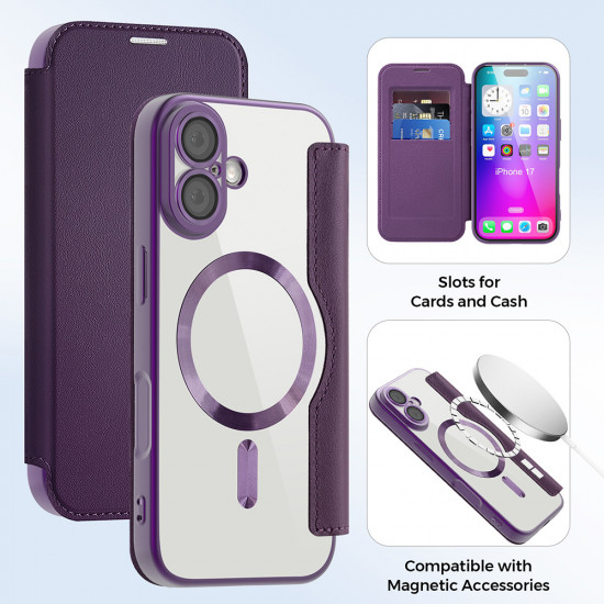 Techsuit SmartMag Book Case iPhone 17 Purple