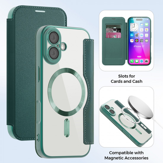 Techsuit SmartMag Book Case iPhone 17 Green