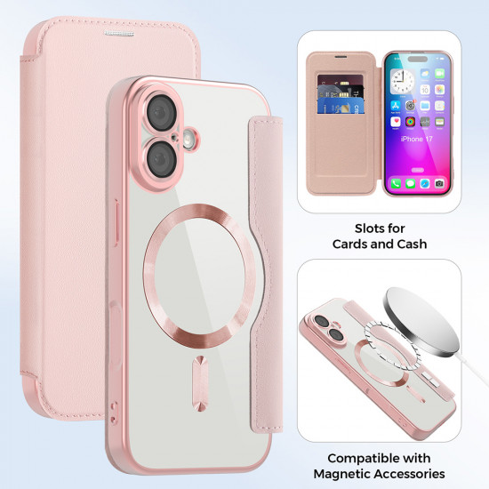 Techsuit SmartMag Book Case iPhone 17 Pink