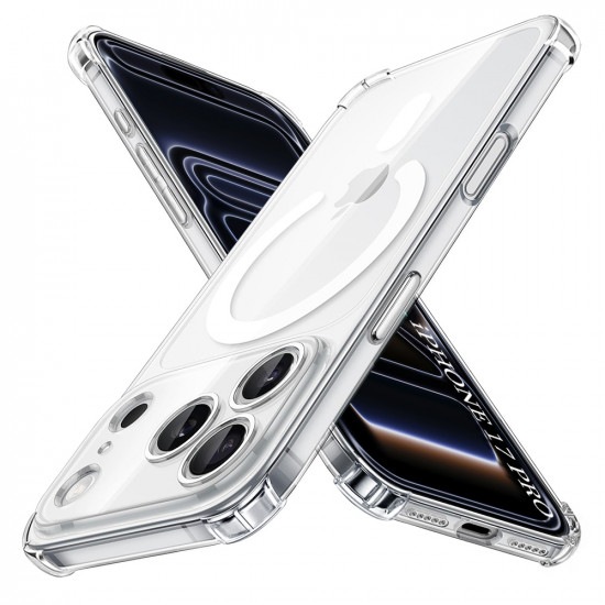 Techsuit Shockproof Clear Silicone MagSafe iPhone 17 Pro Clear