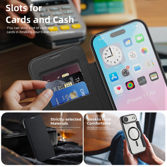 Techsuit SmartMag Book Case iPhone 17 Air Black