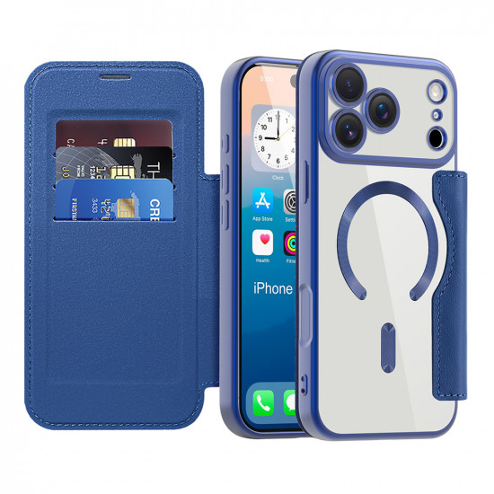 Techsuit SmartMag Book Case iPhone 17 Pro Max Blue