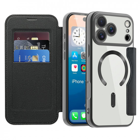 Techsuit SmartMag Book Case iPhone 17 Pro Max Black